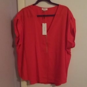 Calvin Klein Orange Redish Zipper Shirt